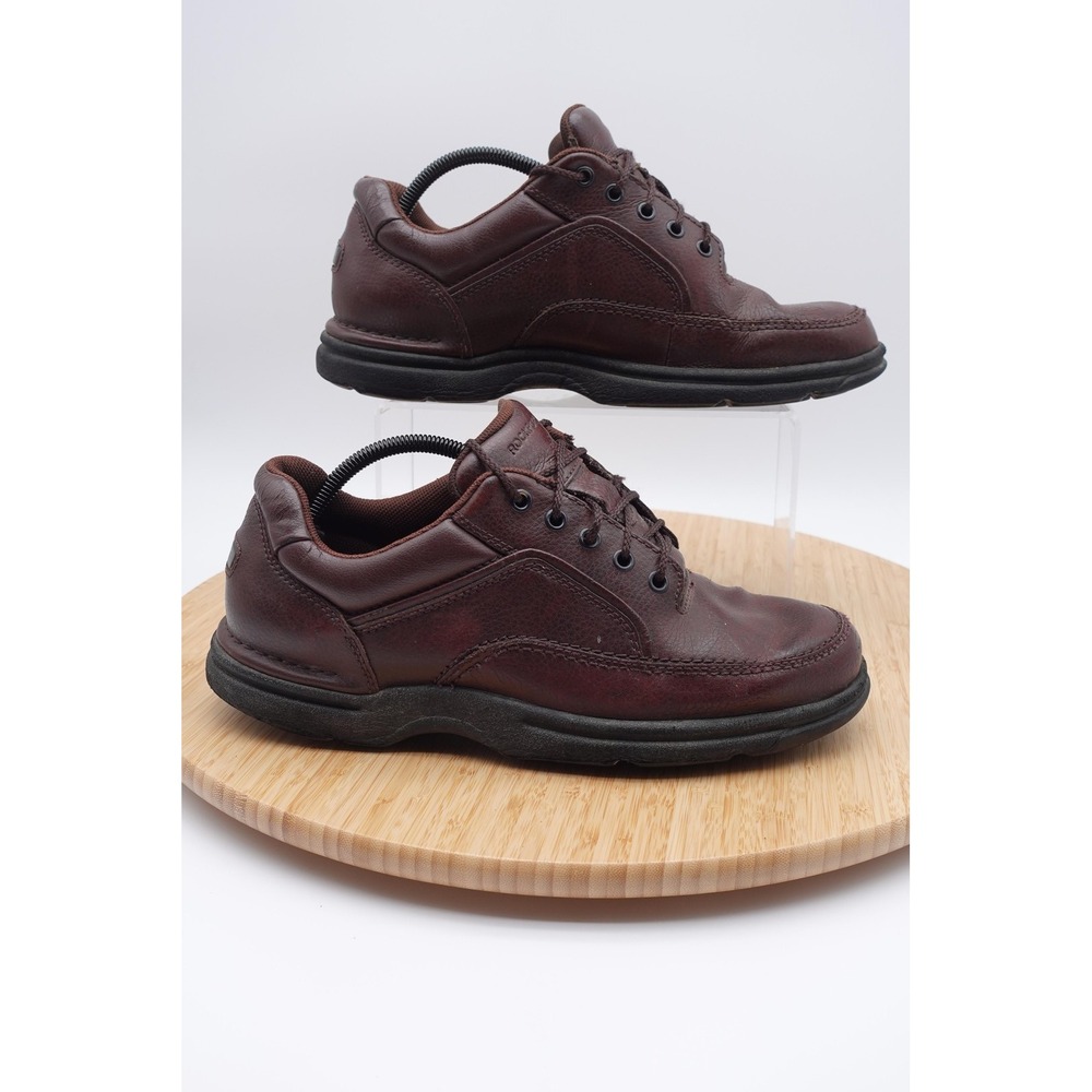 Rockport Mens Brown Leather Lace Up Casual Comfort Walking Shoes K71201 Size 11